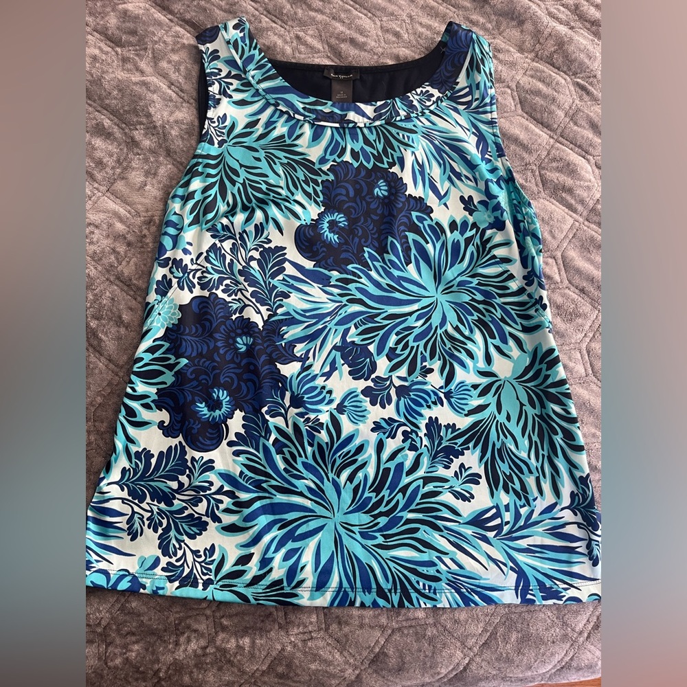 Ann Taylor Blue and Teal Floral Top - Picture 2 of 5